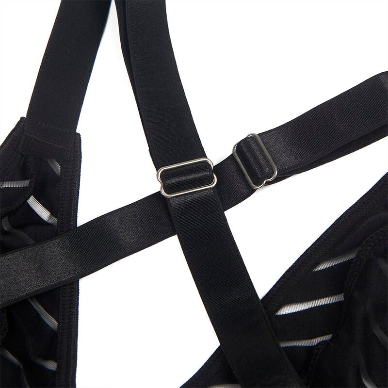 Body Sexy Porte-Jarretelles Intégré Nylon Stretch Noir - Subblime