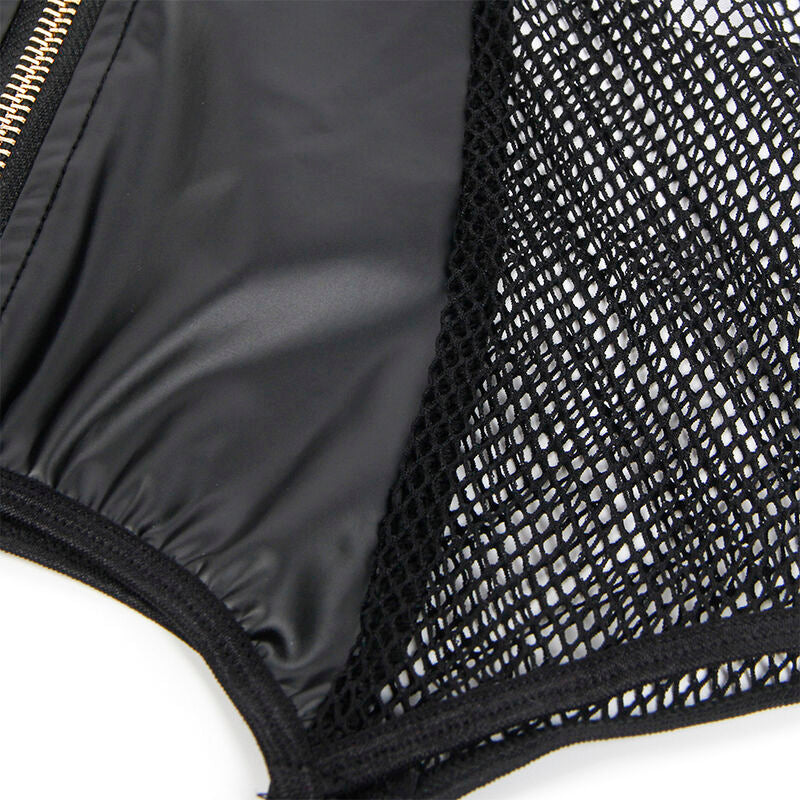 Robe Sexy Maille Transparente Empiècements Similicuir - Subblime