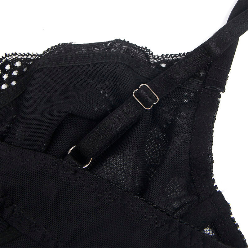 Body Sexy Dentelle Noire Entrejambe Ouvert Push-Up - Subblime
