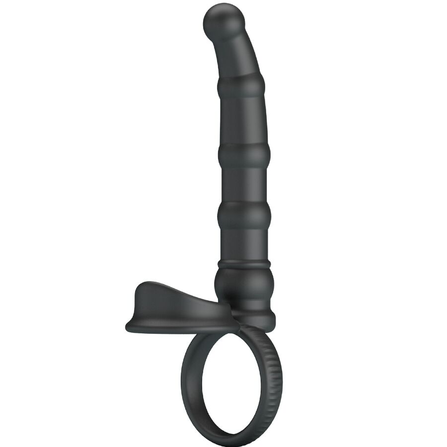 Cockring Vibrant Tatum avec Plug Anal Silicone 10 Vibrations - Pretty Love
