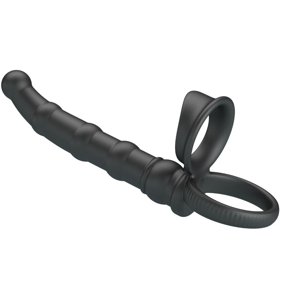 Cockring Vibrant Tatum avec Plug Anal Silicone 10 Vibrations - Pretty Love