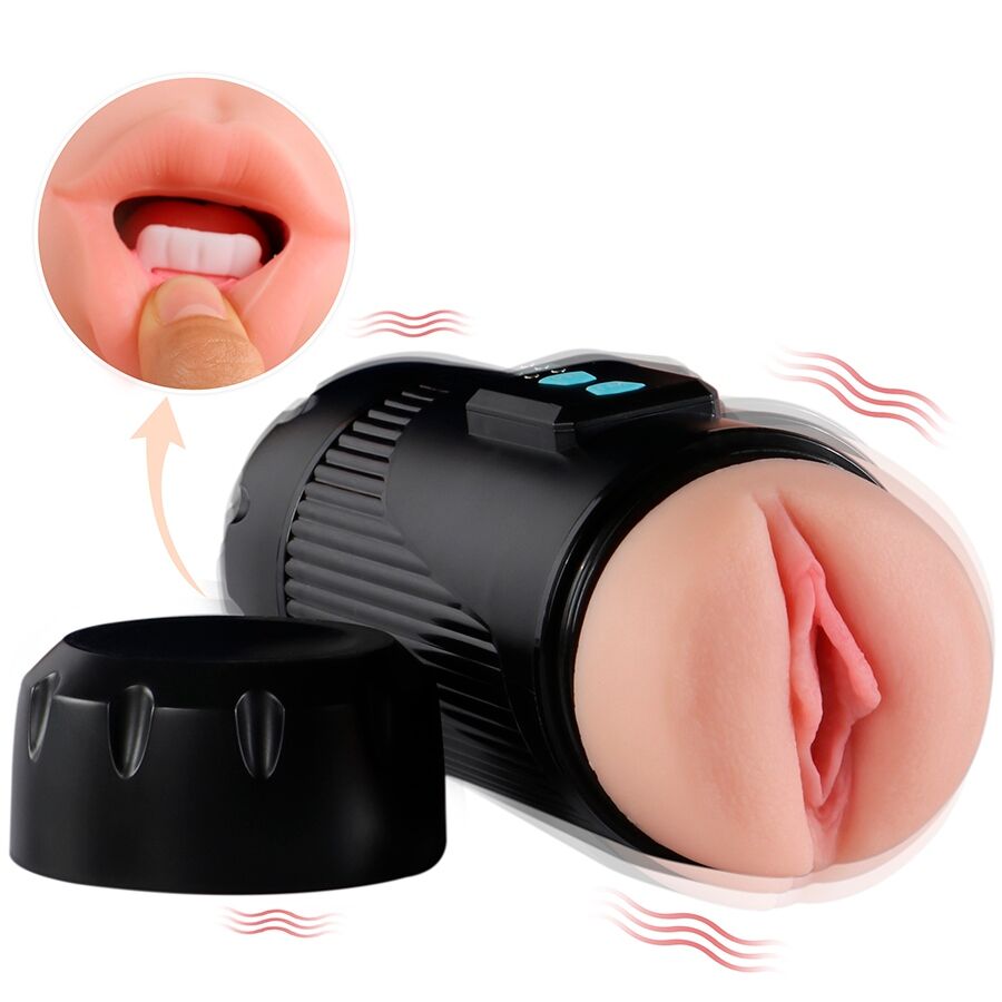 SHEQU - KAY DOUBLE MASTURBATEUR AVEC DOUBLE VIBRATION DE LA BOUCHE ET DU VAGIN