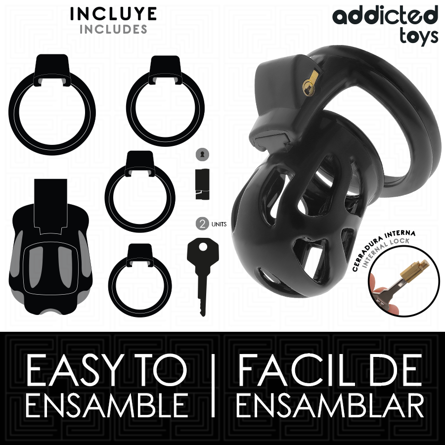 ADDICTED TOYS LOCKED - CAGE À PÉNIS SILENCIEUSE 7,5 CM