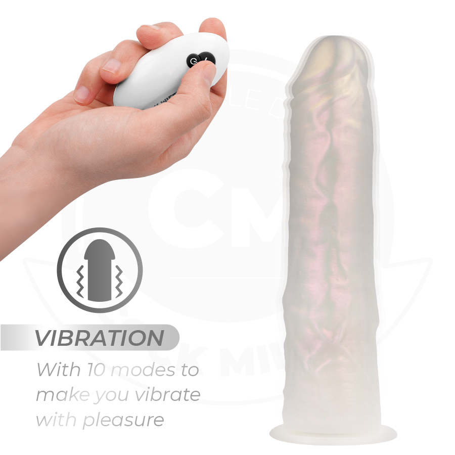 Gode Vibrant Ventouse Lumières LED Télécommande Rechargeable - Cock Miller
