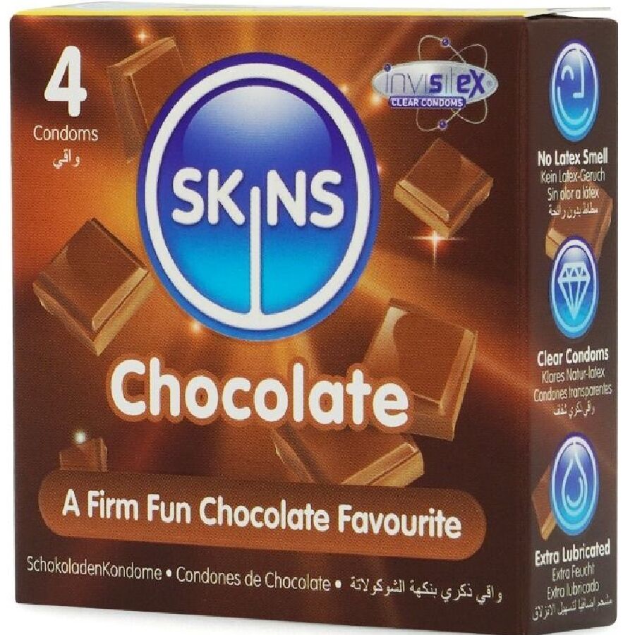 Préservatifs Skins Chocolat - Arôme Gourmand Extra Lubrifiés