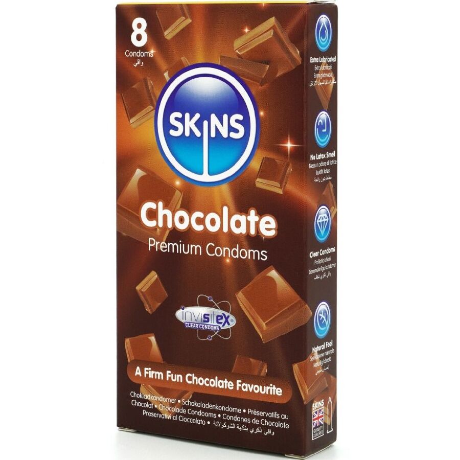 Préservatifs Skins Chocolat - Arôme Gourmand Extra Lubrifiés