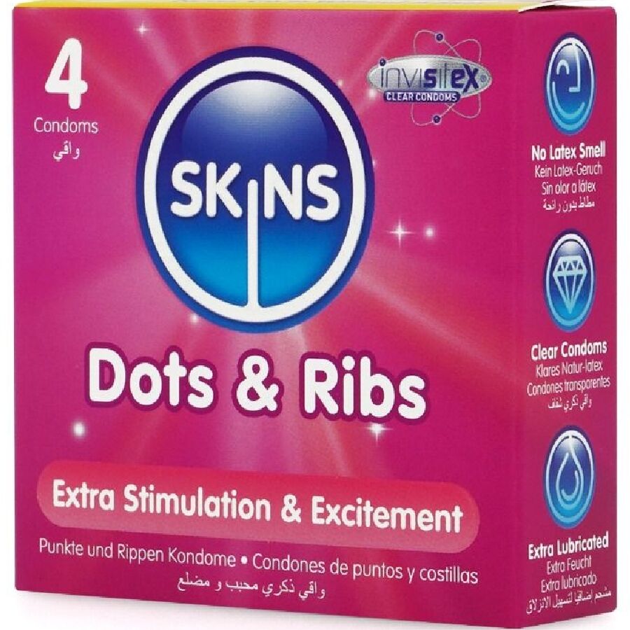 Préservatifs Skins Dots and Ribs - Points et Nervures Stimulants