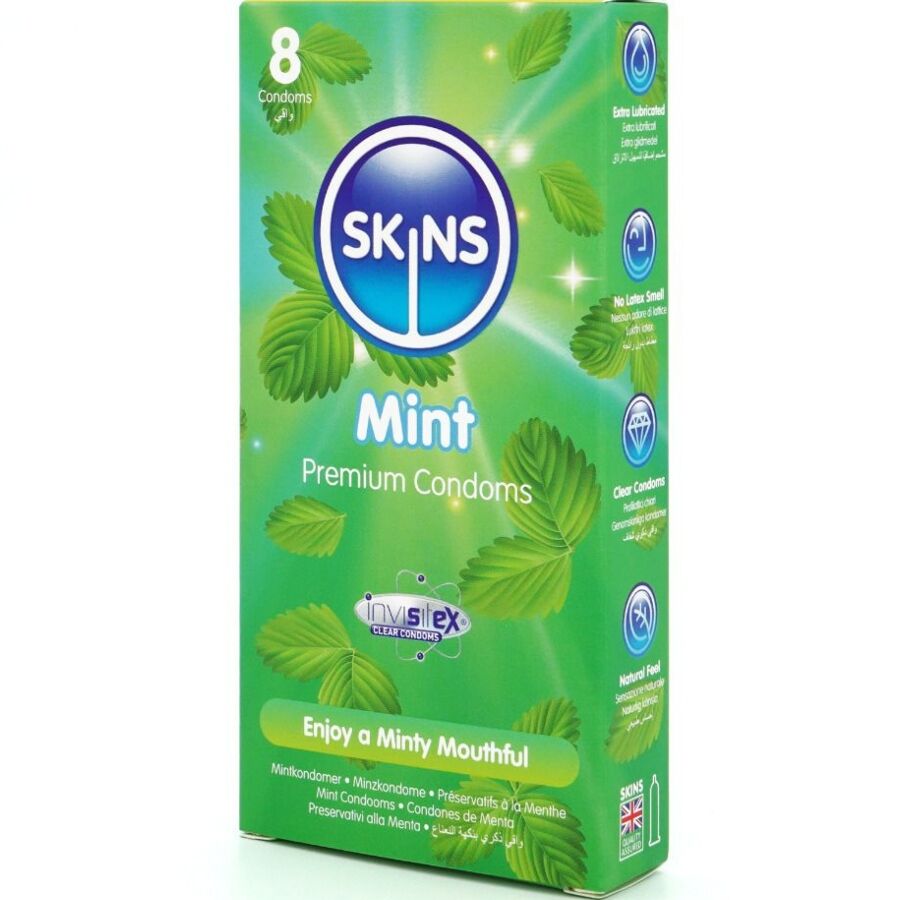 Préservatifs Skins Menthe - Saveur Fraîche Extra Lubrifiés