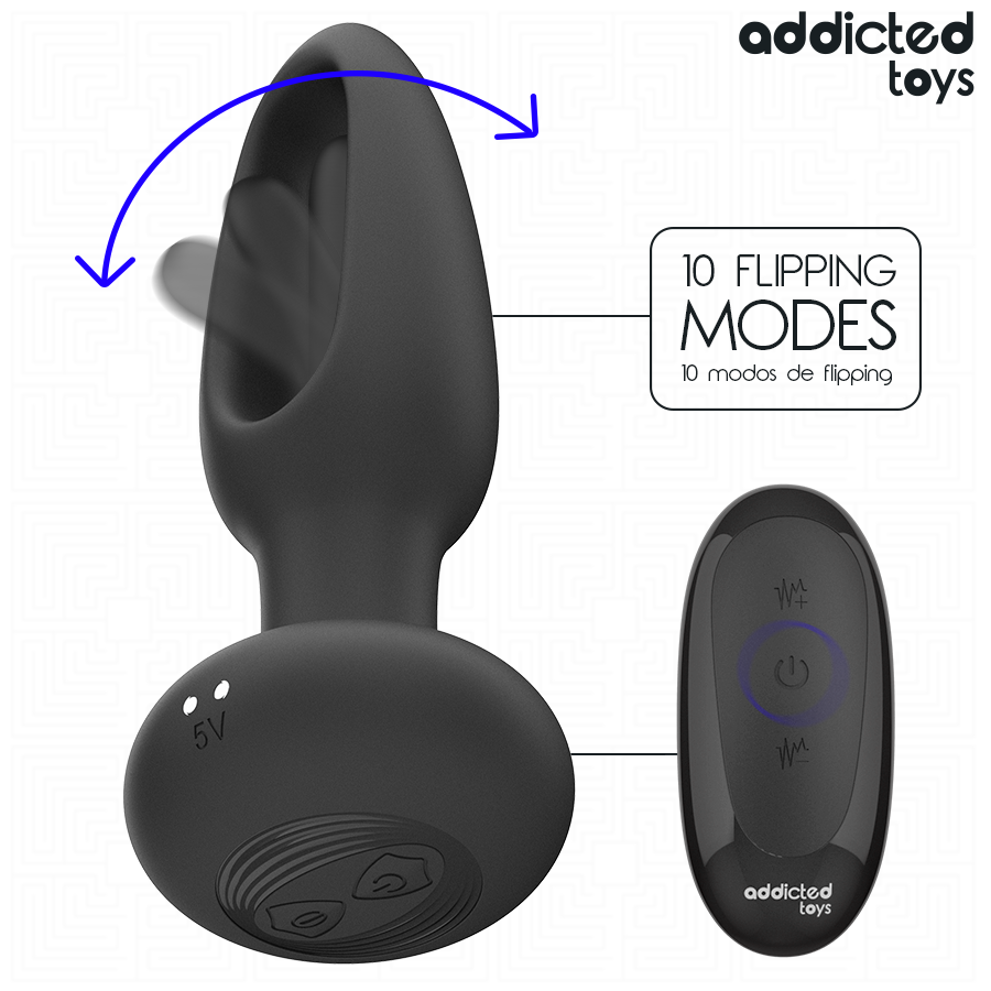 ADDICTED TOYS - PLUG ANAL AVEC LANGUE VIBRANTE ET TÉLÉCOMMANDE