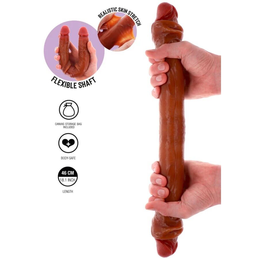 Double Gode Silicone 35 à 46 cm Réaliste Souple - Get Real