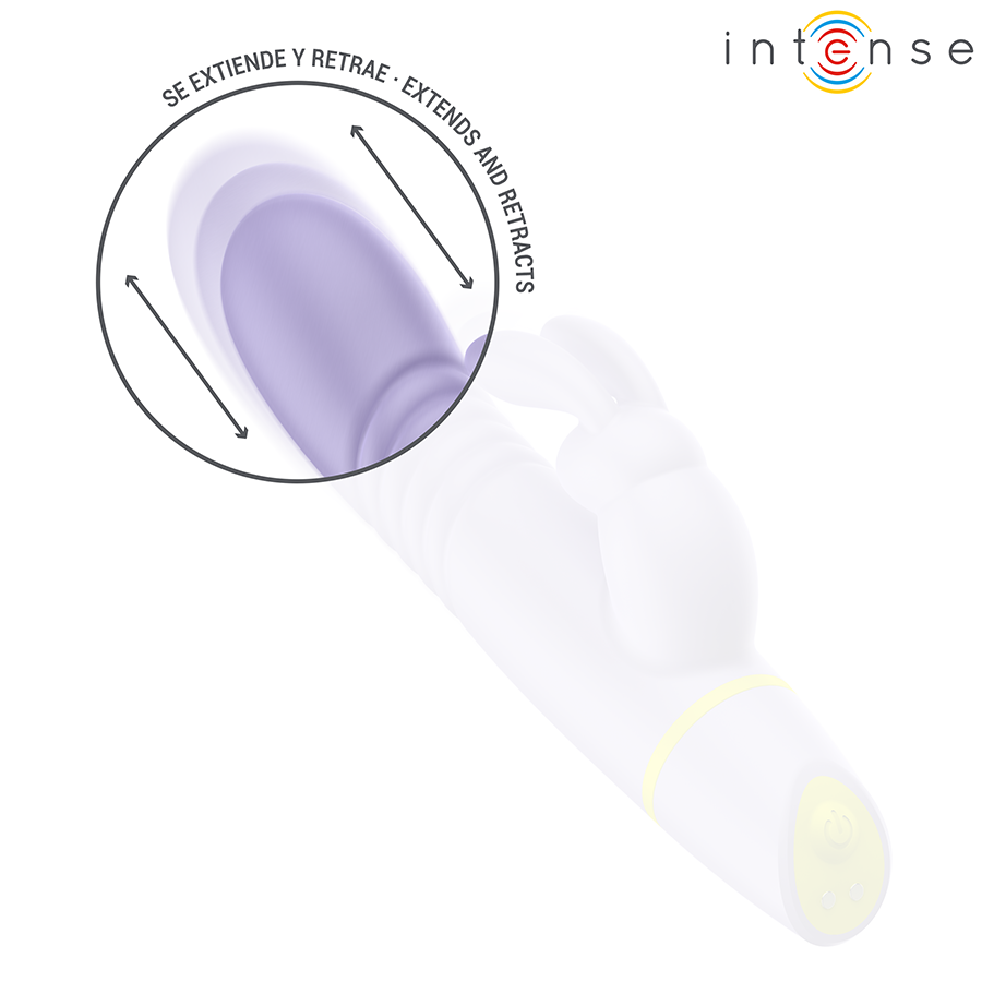 Vibromasseur Rabbit à Poussée Helen Va-et-Vient 5 Modes Rechargeable - Intense