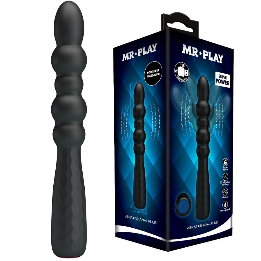 Plug Anal Vibrant Flexible Tige Ondulée 12 Modes Rechargeable - Mr Play