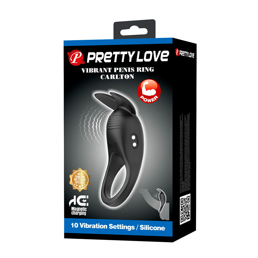 Cockring Vibrant Carlton Stimulateur Clitoridien Lapin 10 Vitesses - Pretty Love