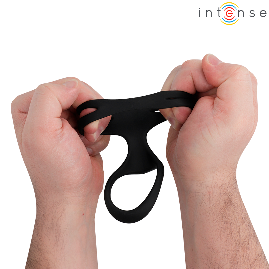 Cockring Double Anneau Liam avec Extension Stimulante Flexible - Intense