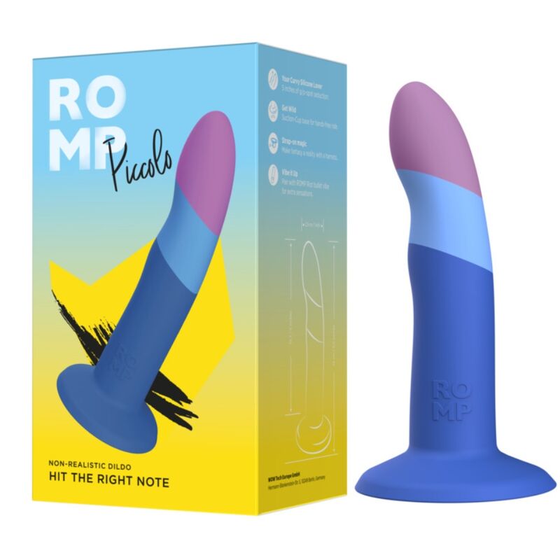 Gode Ventouse Piccolo Silicone Incurvé Point G & P 14 cm - Romp