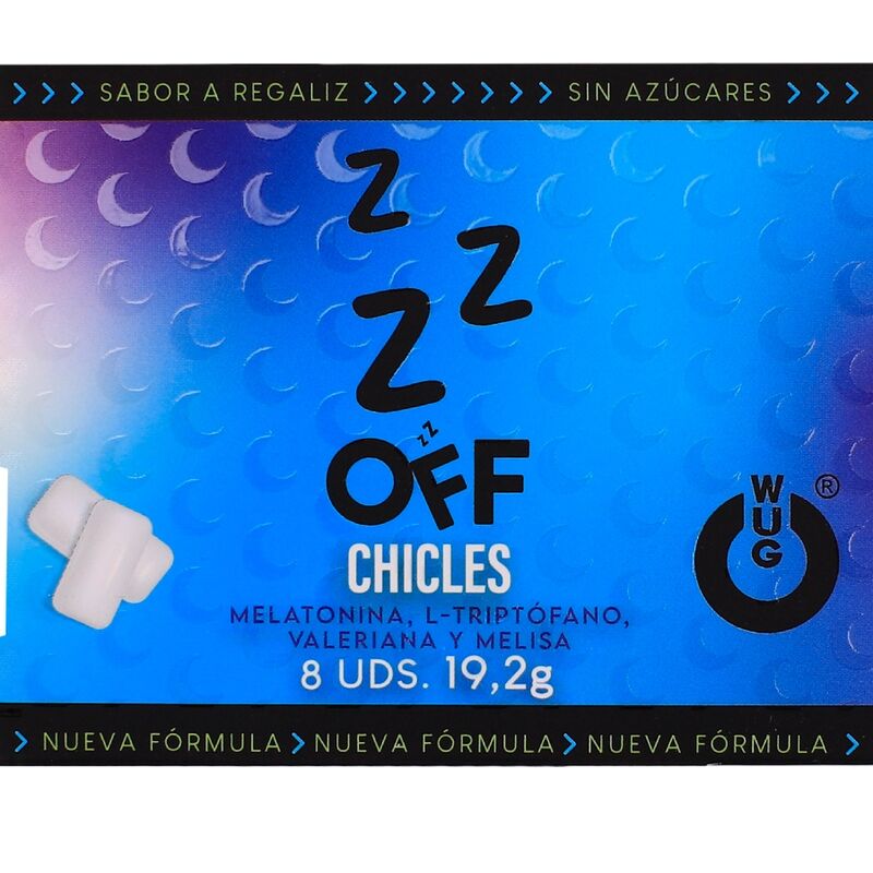 Chewing-Gum Sommeil Mélatonine Valériane Saveur Réglisse 8 Pièces - Wug Gum