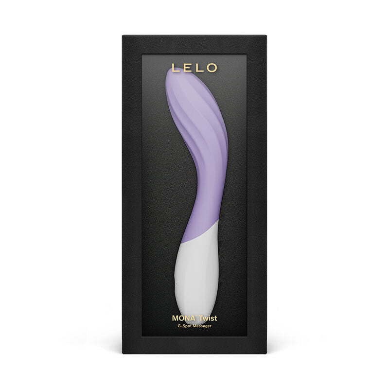 Coffret noir du vibromasseur point G Mona Twist lilas de la marque Lelo