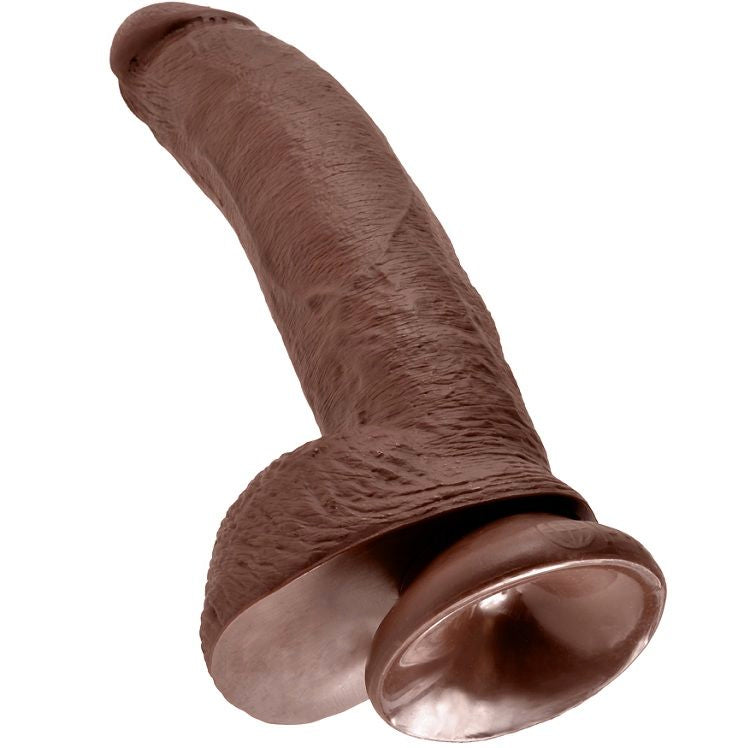 Gode Réaliste avec Testicules Ventouse 22,9 cm Latex - King Cock