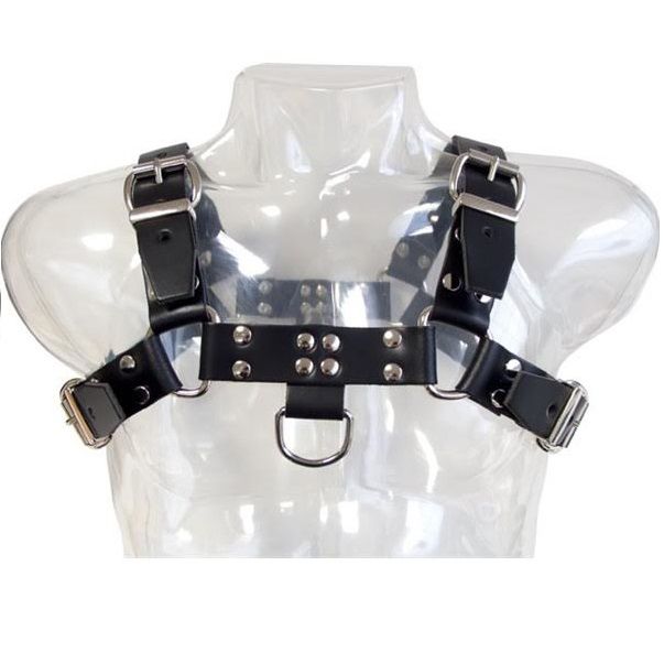 Harnais BDSM Chaîne III Cuir Véritable Sangles Ajustables - Leather Body