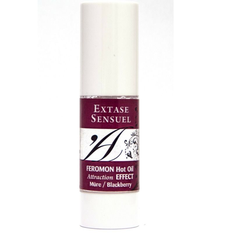 Huile de Massage Chauffante aux Phéromones - Parfum Mûre - Extase Sensual