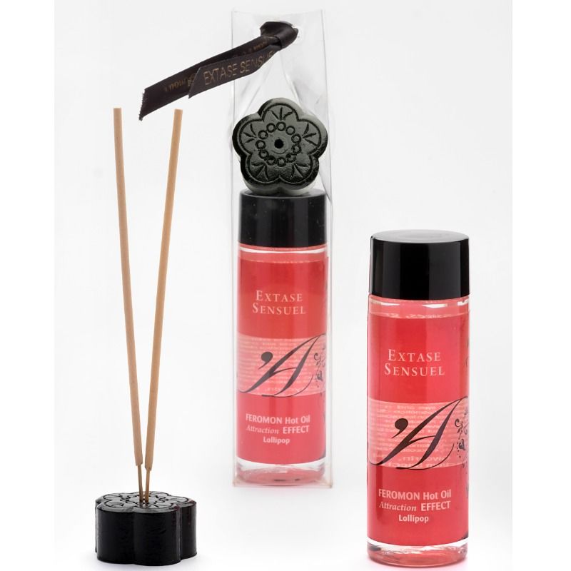 Huile de Massage Phéromones Effet Chaleur Arôme Sucette - Extase Sensual