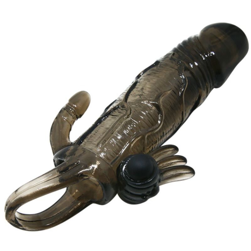 Gaine à Pénis Vibrante Brave Man Double Bullet Anal et Clito 16,5 cm - Baile