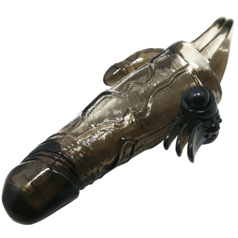 Gaine à Pénis Vibrante Brave Man Double Bullet Anal et Clito 16,5 cm - Baile