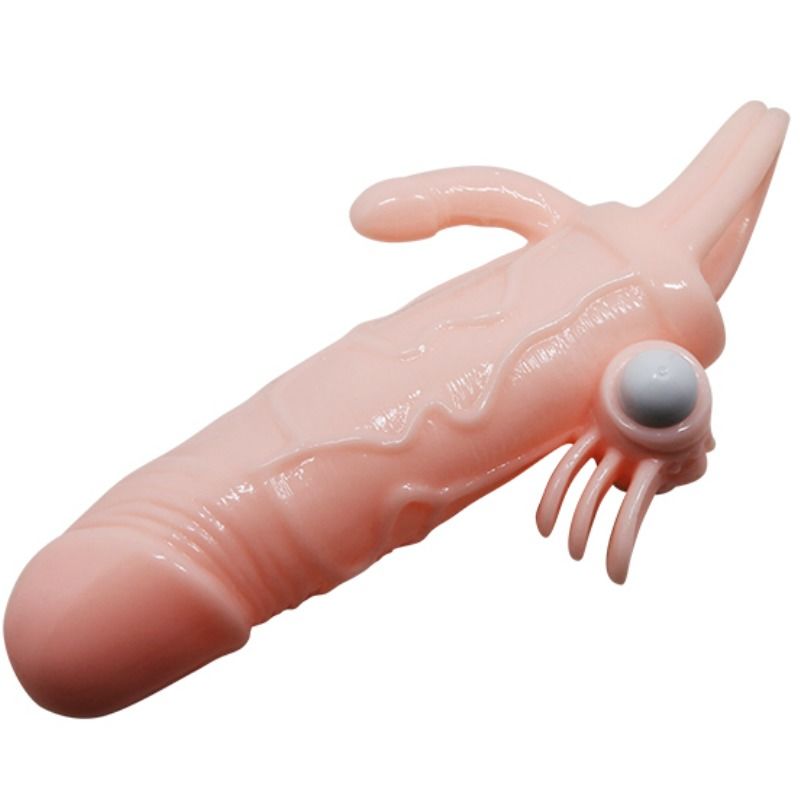 Gaine à Pénis Vibrante Brave Man Double Bullet Anal et Clito 16,5 cm - Baile