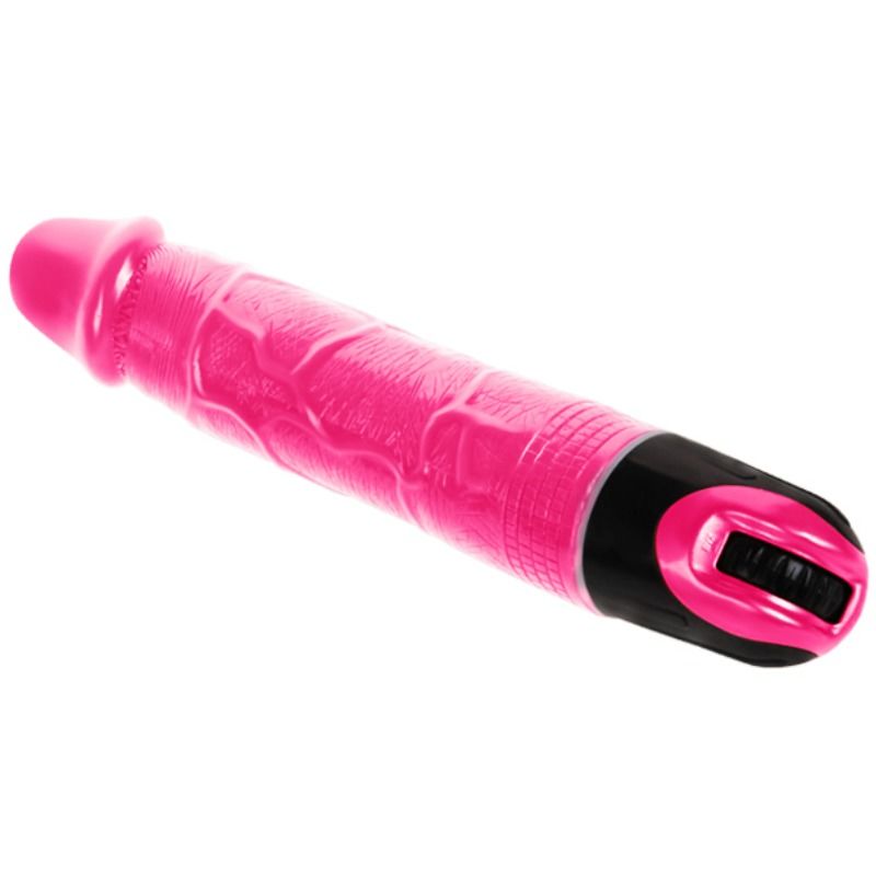 Vibromasseur Classique Veiné - Multivitesse TPR Souple Rose - Baile