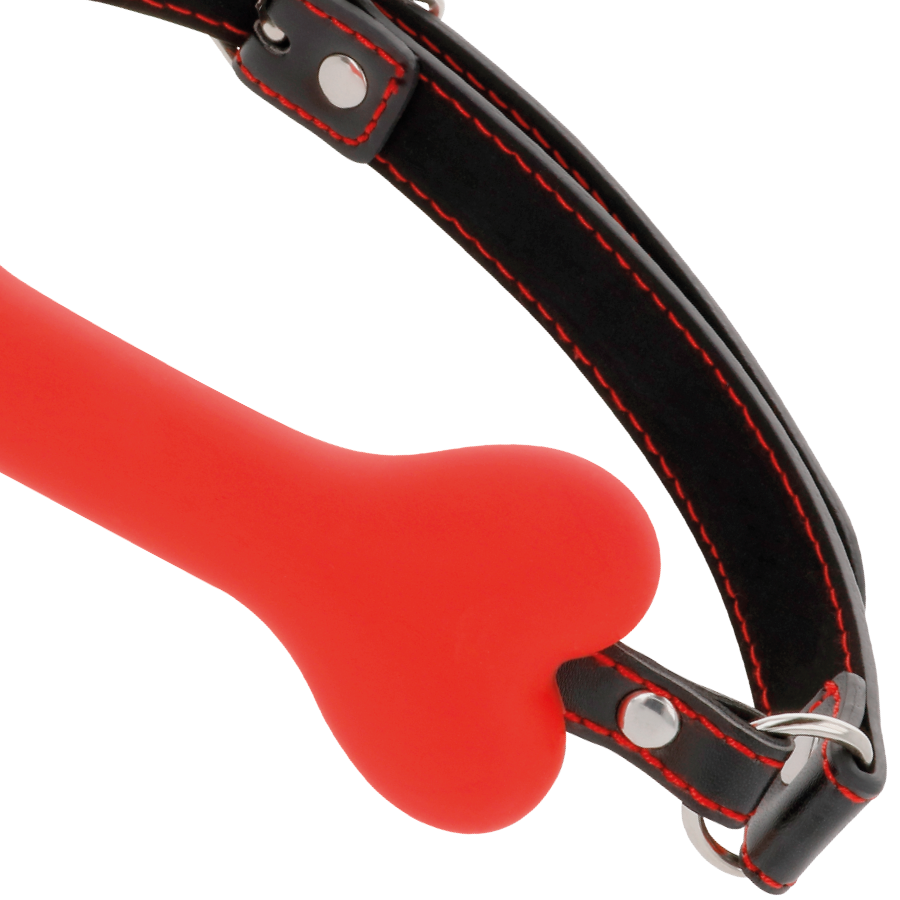 Bâillon BDSM Forme Os Silicone Réglable Sans Phtalates - Darkness