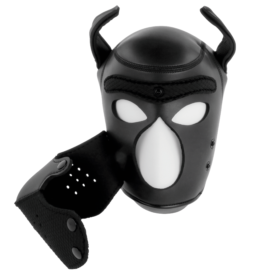Masque Chien Néoprène Museau Amovible - Petplay BDSM - Darkness