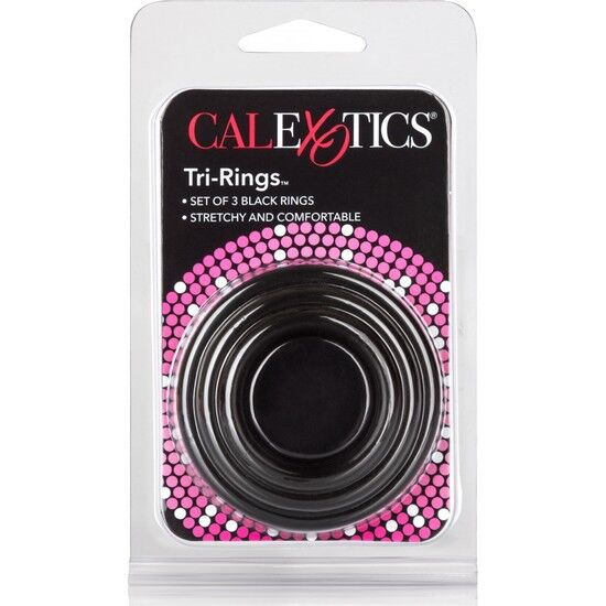 Set de 3 Cockrings Silicone Tri-Ring - Tailles Progressives - CalExotics