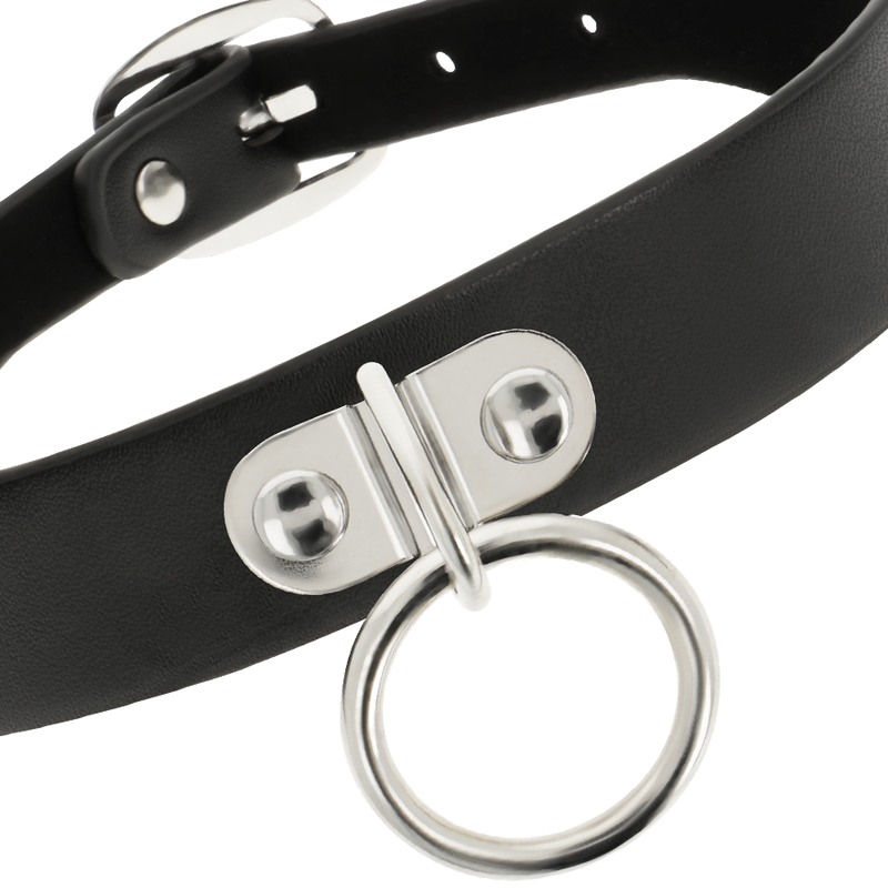 Collier Fétichiste Cuir Vegan Réglable Sans Nickel - Coquette Chic Desire