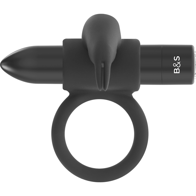 Cockring Vibrant Burton Rechargeable Silicone 10 Modes - Black&Silver