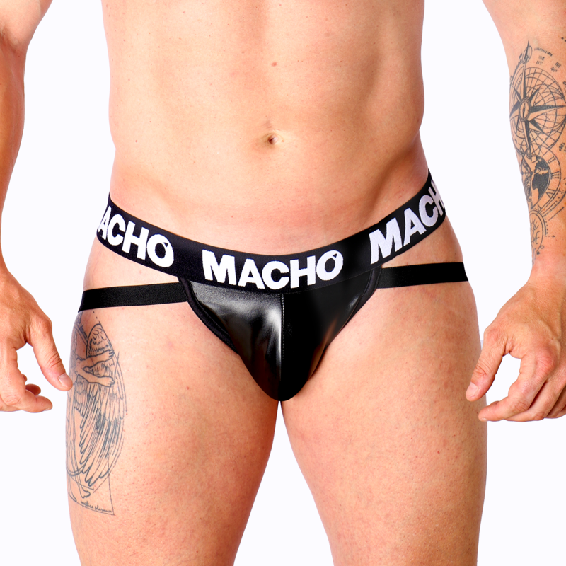Jockstrap Cuir Lingerie Masculine Coupe Échancrée 4 Tailles - Macho Underwear