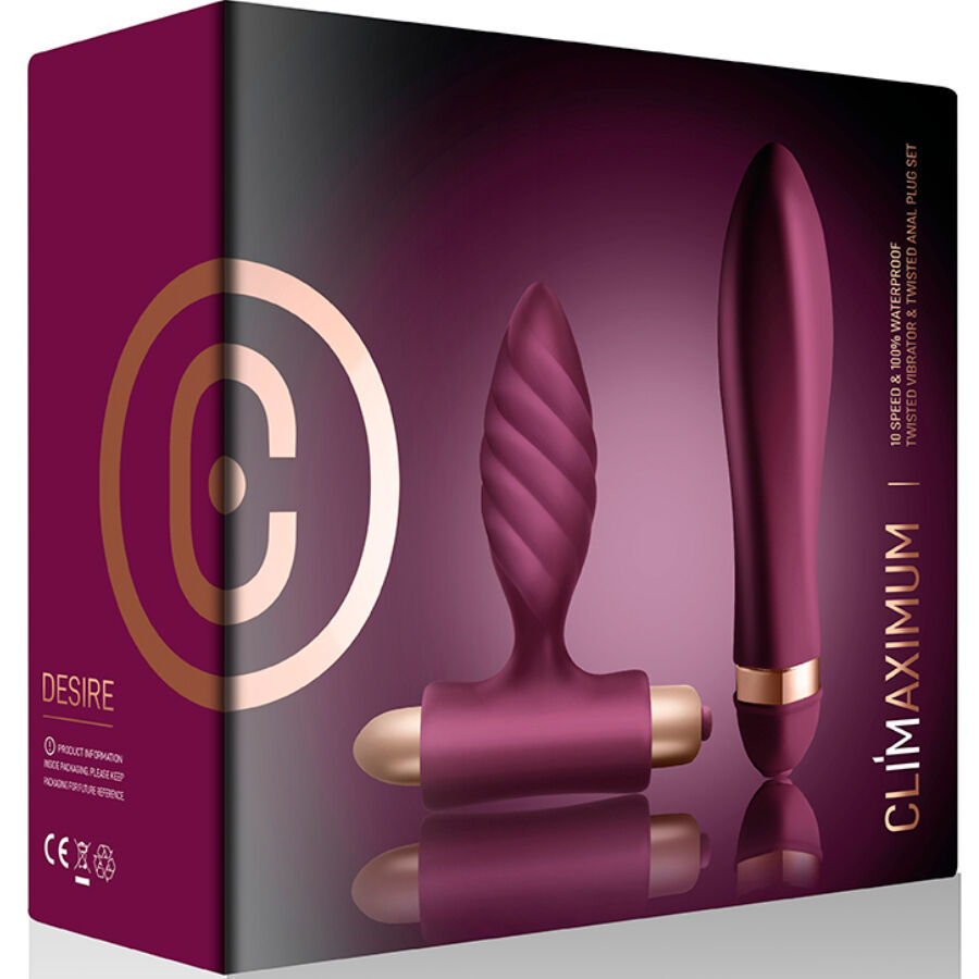 Kit Couple Desire Vibromasseur Torsadé Ardor + Plug Anal Oryx - Climaximum