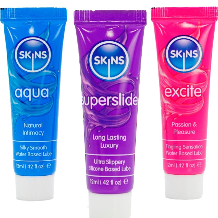 Kit Découverte 3 Lubrifiants Aqua SuperSlide Excite 3 x 12 ml - Skins
