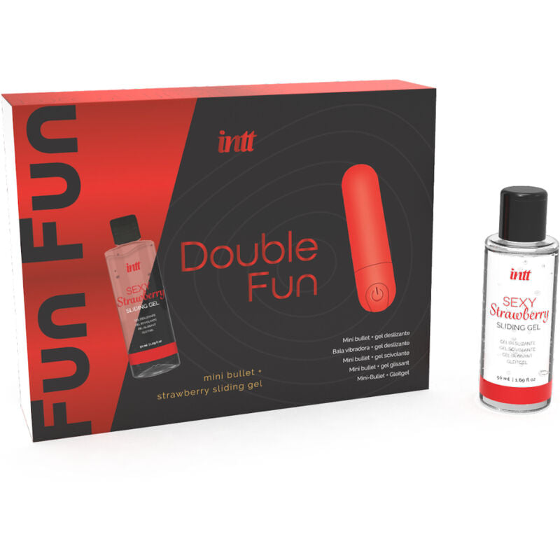 Kit Double Fun Œuf Vibrant 10 Modes et Gel Fraise - Intt