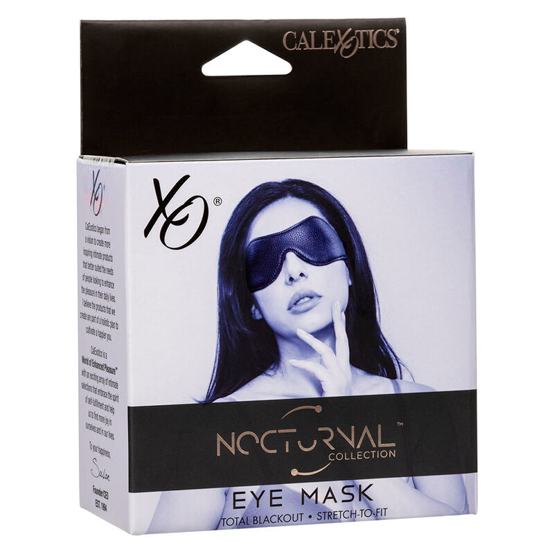 Masque BDSM Black-Out Nocturnal Cuir Doublure Néoprène - CalExotics