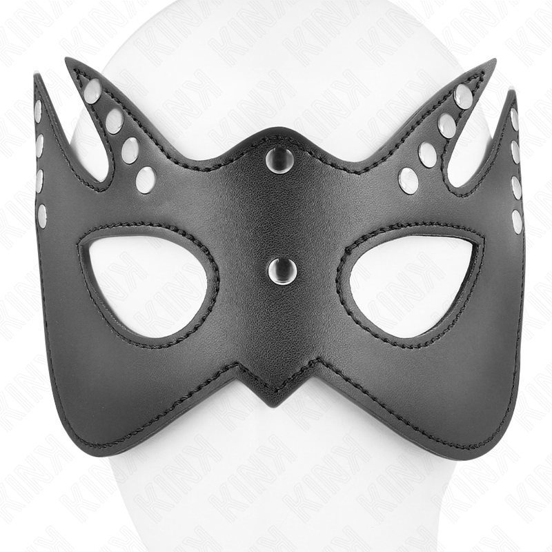 Masque BDSM Chauve-Souris Cuir avec Rivets 23 x 15 cm - Kink