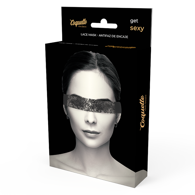 Masque BDSM Dentelle Noir Ruban Réglable Chic Desire - Coquette