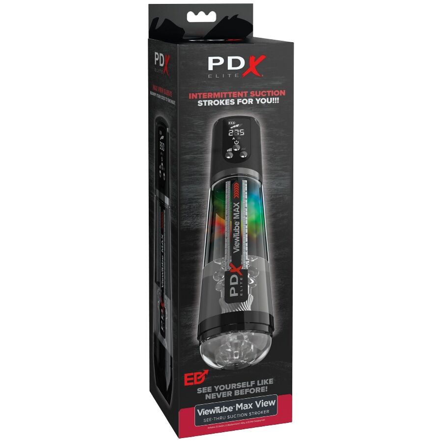Masturbateur Automatique ViewTube Max View Aspiration Transparente LED - PDX Elite