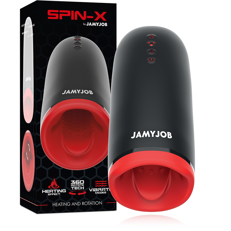 Masturbateur Chauffant Rotatif Spin-X 3 Modes Vibration Rechargeable - Jamyjob