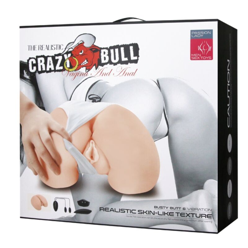 Masturbateur Double Orifice Vibrant TPR Couleur Chair - Crazy Bull