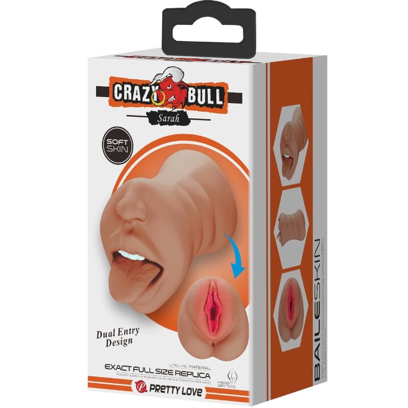 Masturbateur Double Sarah Bouche & Vagin Réaliste Étanche - Crazy Bull