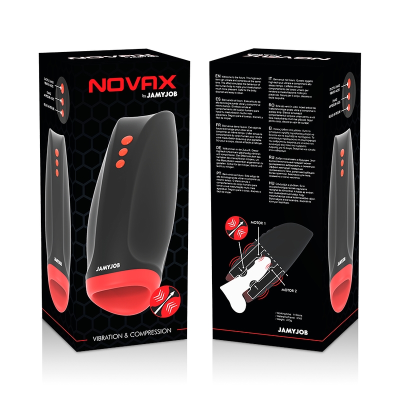 Masturbateur Novax Vibration et Compression 10 Modes Rechargeable - Jamyjob
