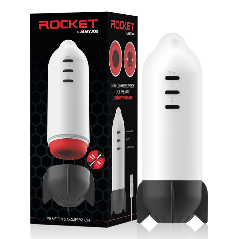 Masturbateur Rocket Compression Douce et Vibration 7 Modes Rechargeable - Jamyjob