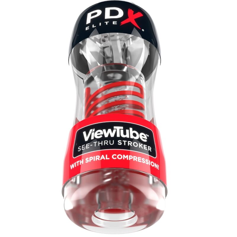 Masturbateur Transparent ViewTube 2 Spirale Compression Texturé - PDX Elite