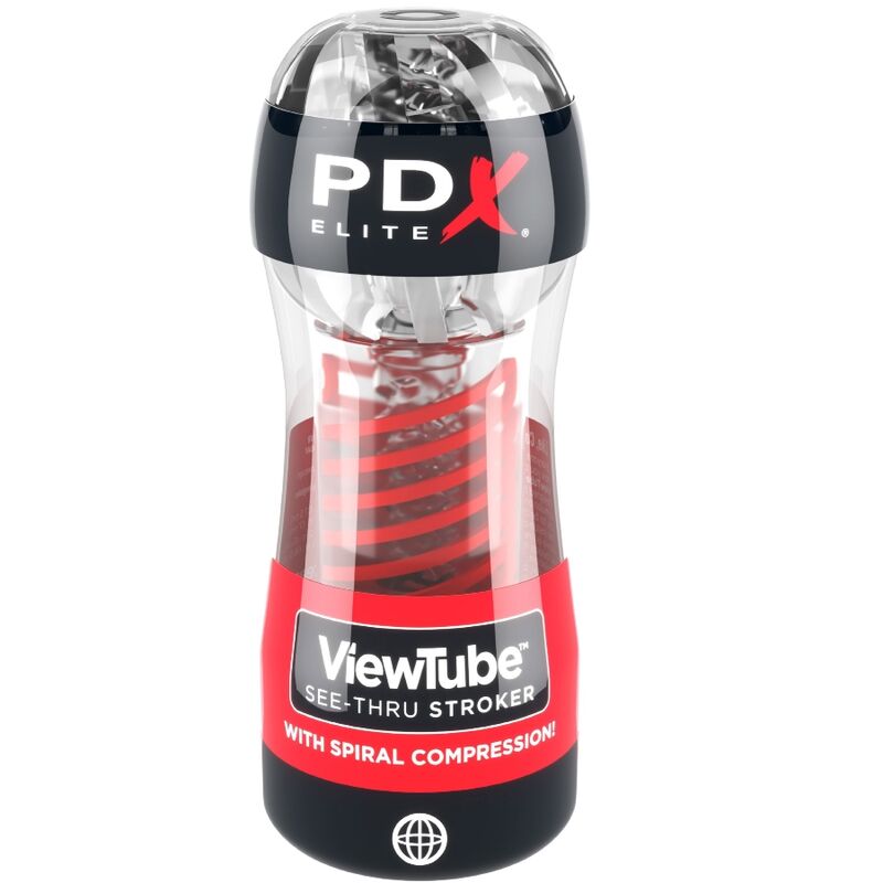 Masturbateur Transparent ViewTube 2 Spirale Compression Texturé - PDX Elite