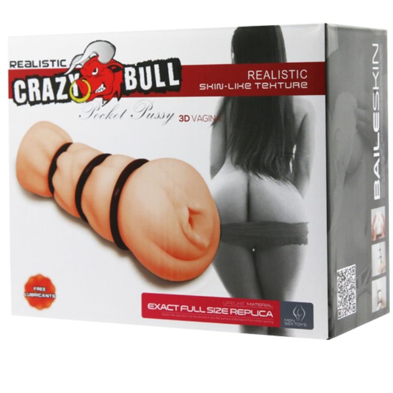 Masturbateur Vagin Réaliste Texturé avec Anneaux Resserrants - Crazy Bull